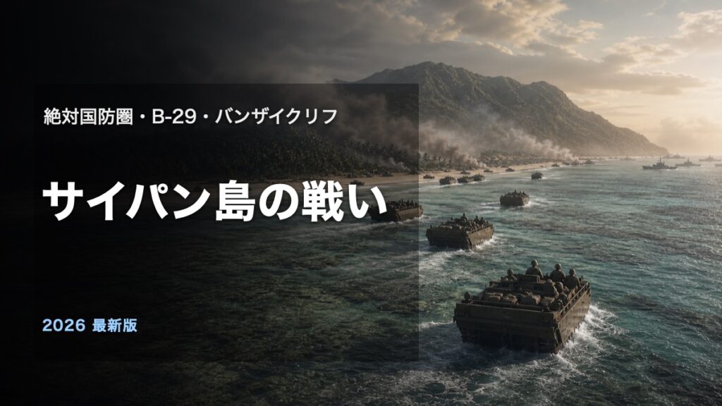 サイパン島の戦いを絶対国防圏とB-29とバンザイクリフから解説するアイキャッチ画像