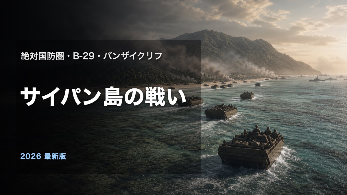 サイパン島の戦いを絶対国防圏とB-29とバンザイクリフから解説するアイキャッチ画像