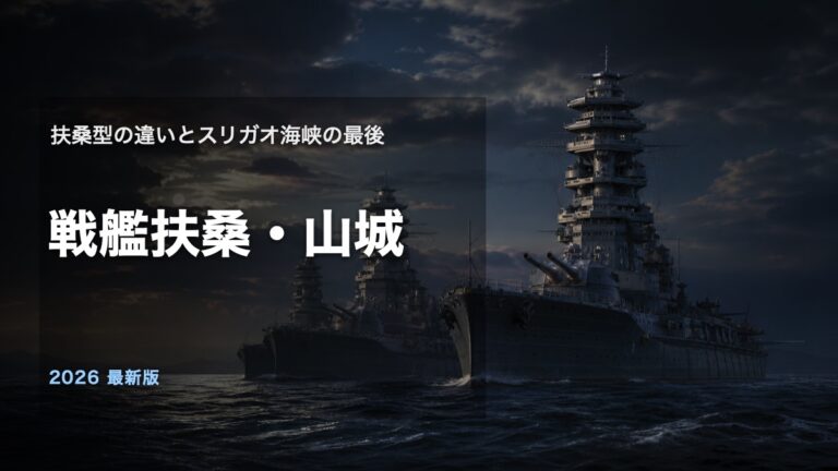 戦艦扶桑・山城とスリガオ海峡の最後を解説するアイキャッチ画像