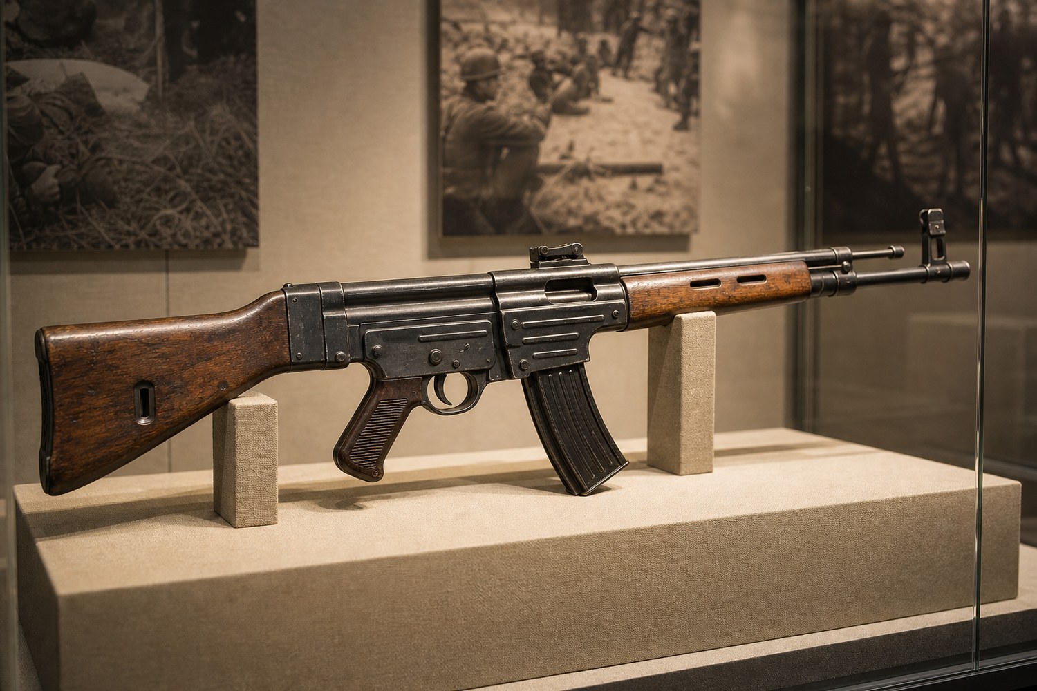StG44を想起させる初期突撃銃の展示イメージ