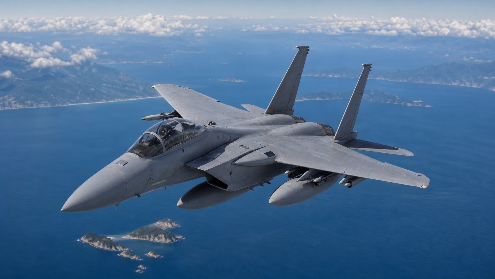 F-15J改をイメージした近代化戦闘機の飛行写真