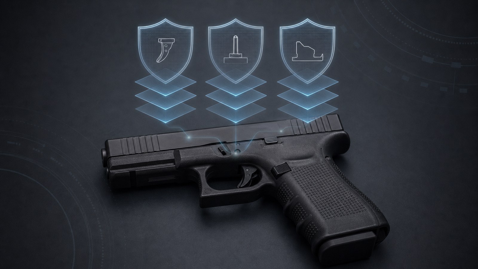 Safe Actionの3層安全機構を表す概念イメージ