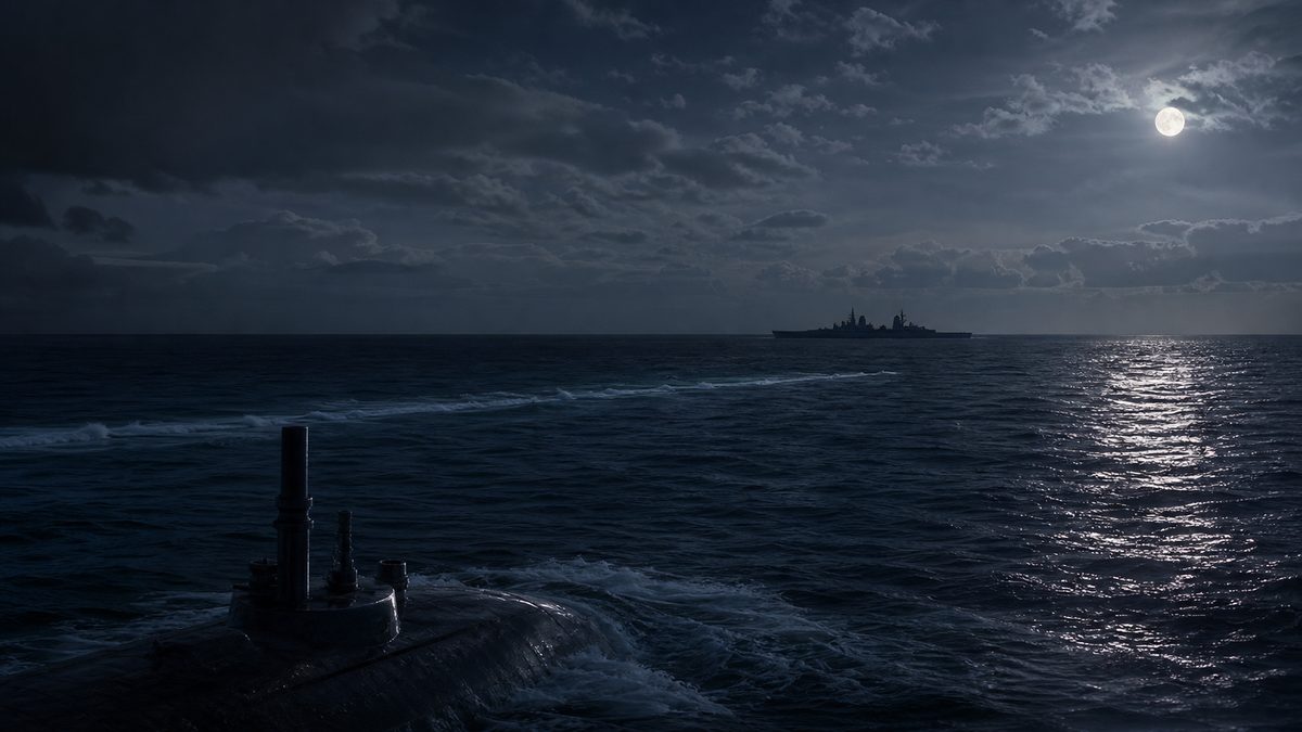 伊58とインディアナポリス撃沈を想起させる夜戦イメージ