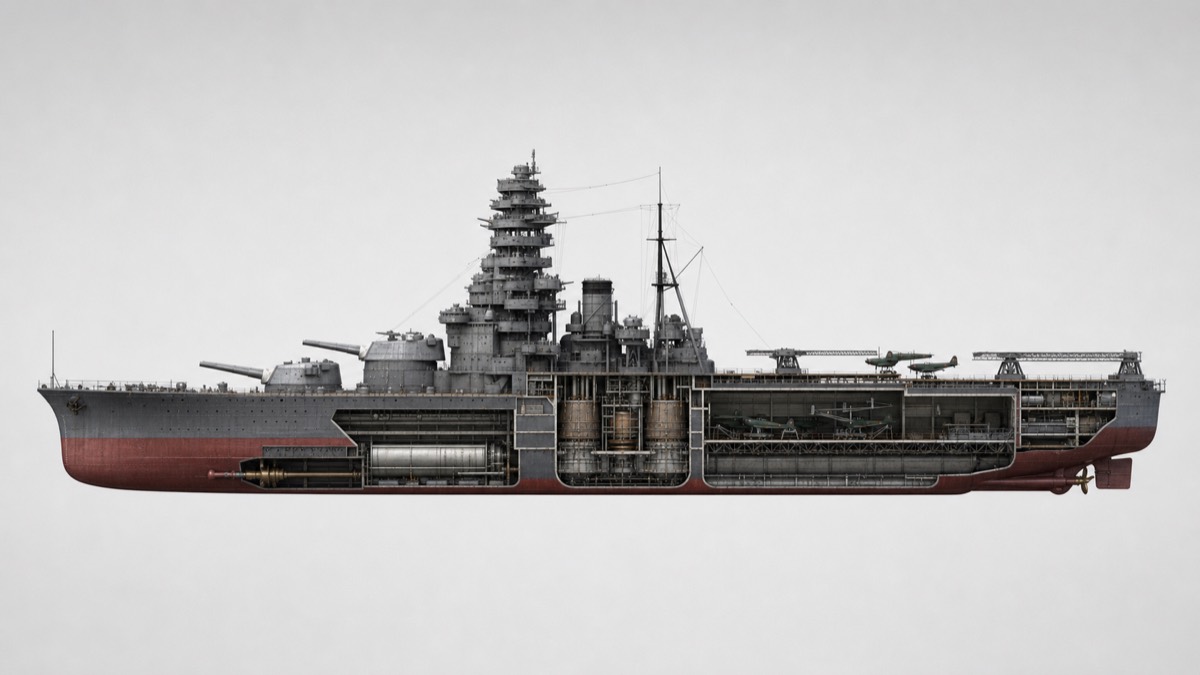 伊勢型戦艦の航空戦艦化改装イメージ