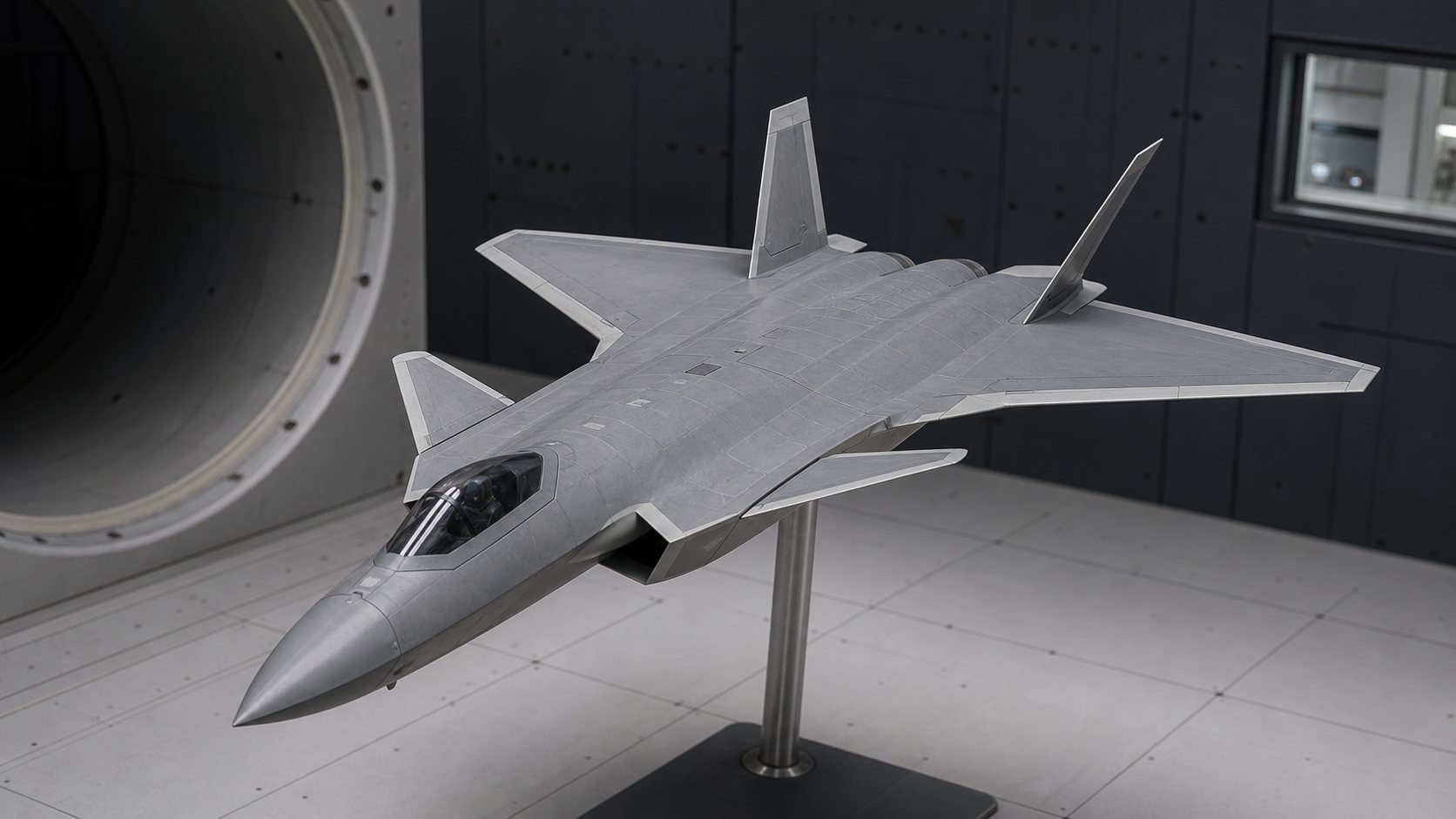 J-20のカナードとデルタ翼をイメージした模型写真