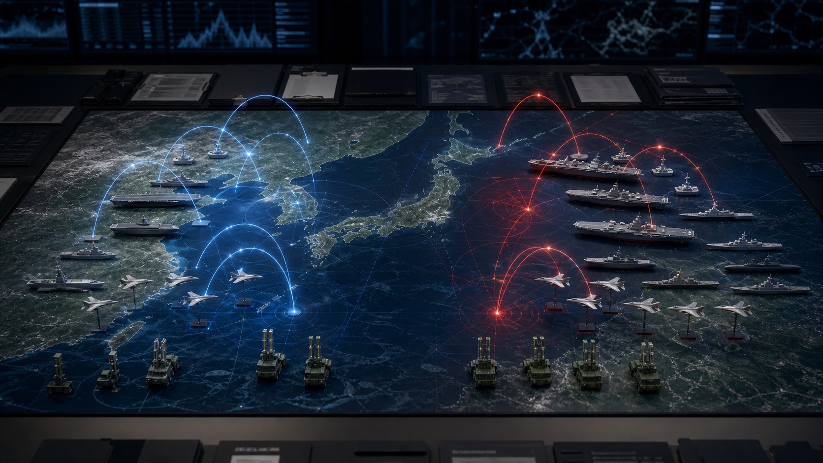 日本と中国の軍事力比較イメージ