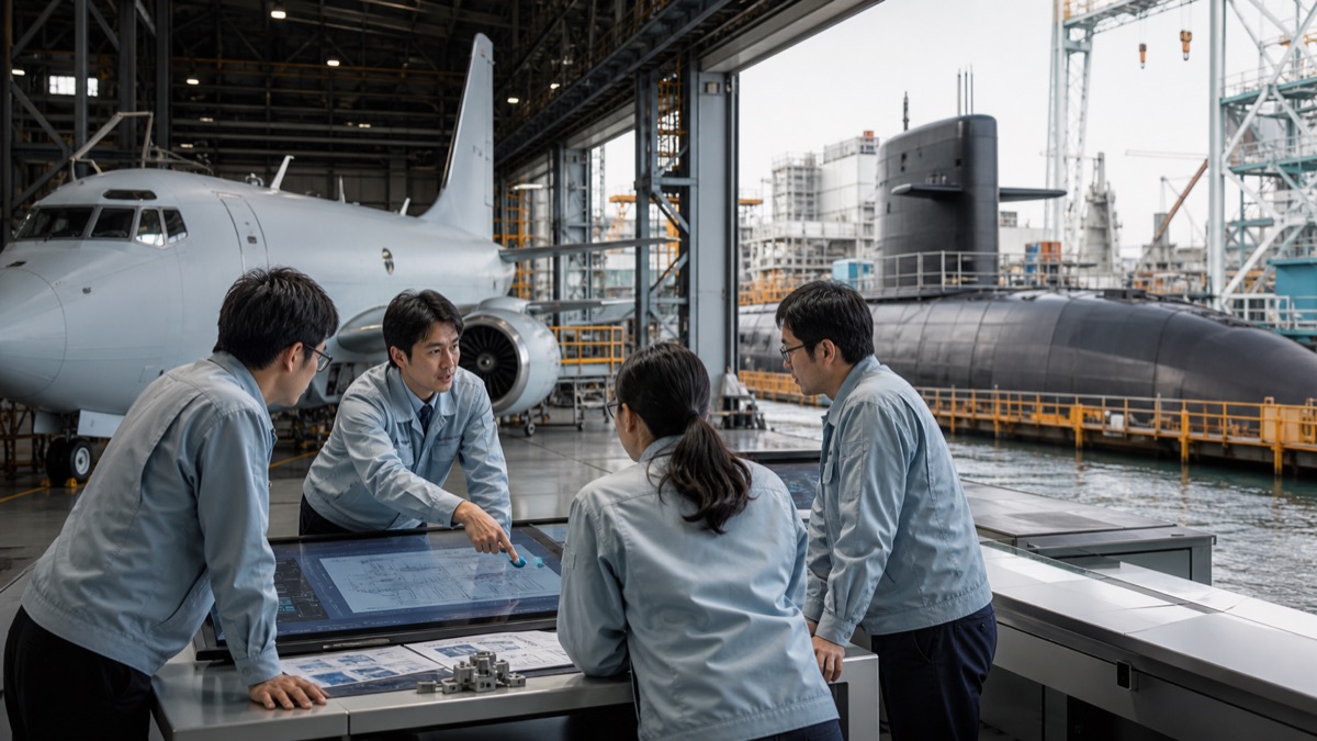 川崎重工の防衛事業が航空機と潜水艦にまたがるイメージ