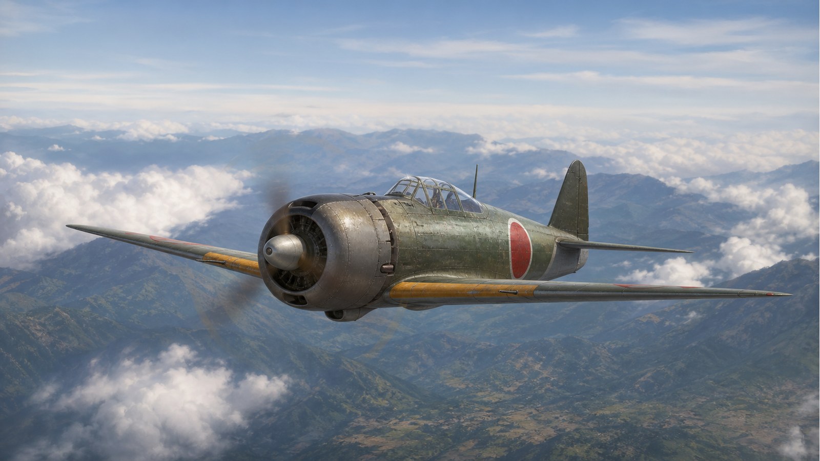 五式戦闘機（Ki-100）の飛行イメージ