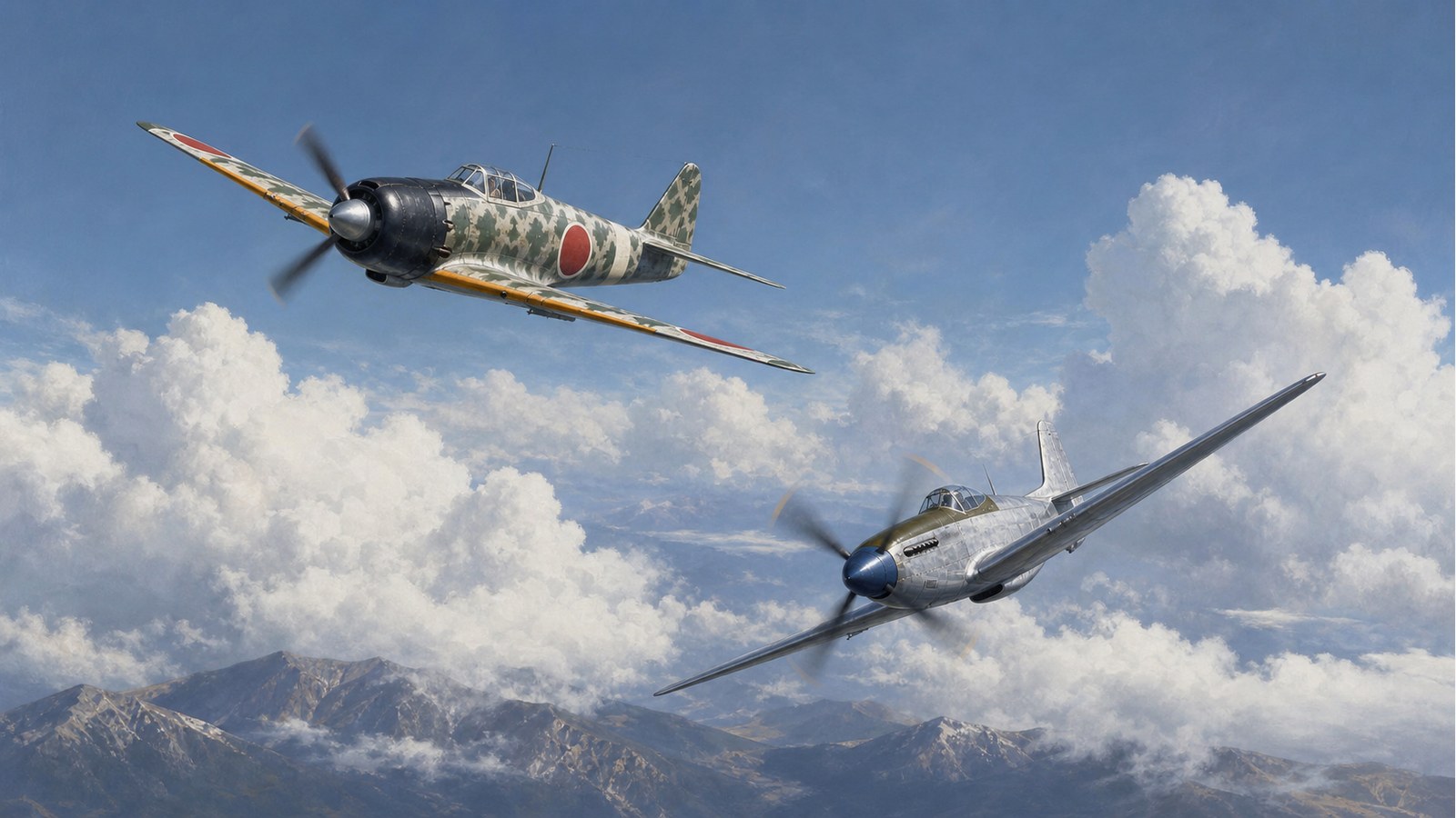 五式戦とP-51の比較イメージ