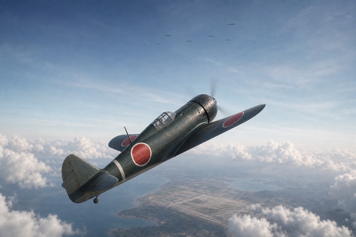 上昇する鍾馗と本土防空のイメージ