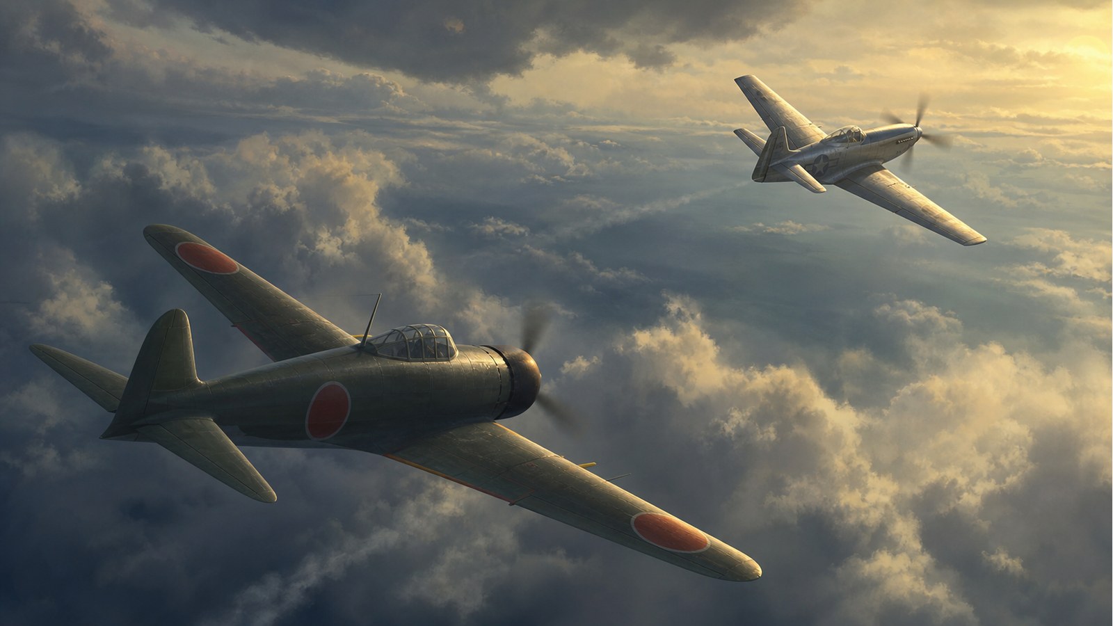 疾風とP-51の比較イメージ