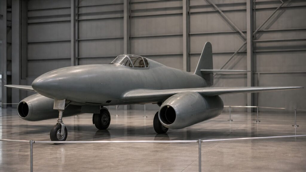 橘花をイメージした日本初のジェット機展示