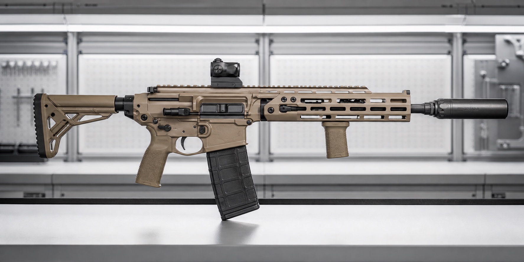 M7ライフルをイメージした次世代小銃の展示写真