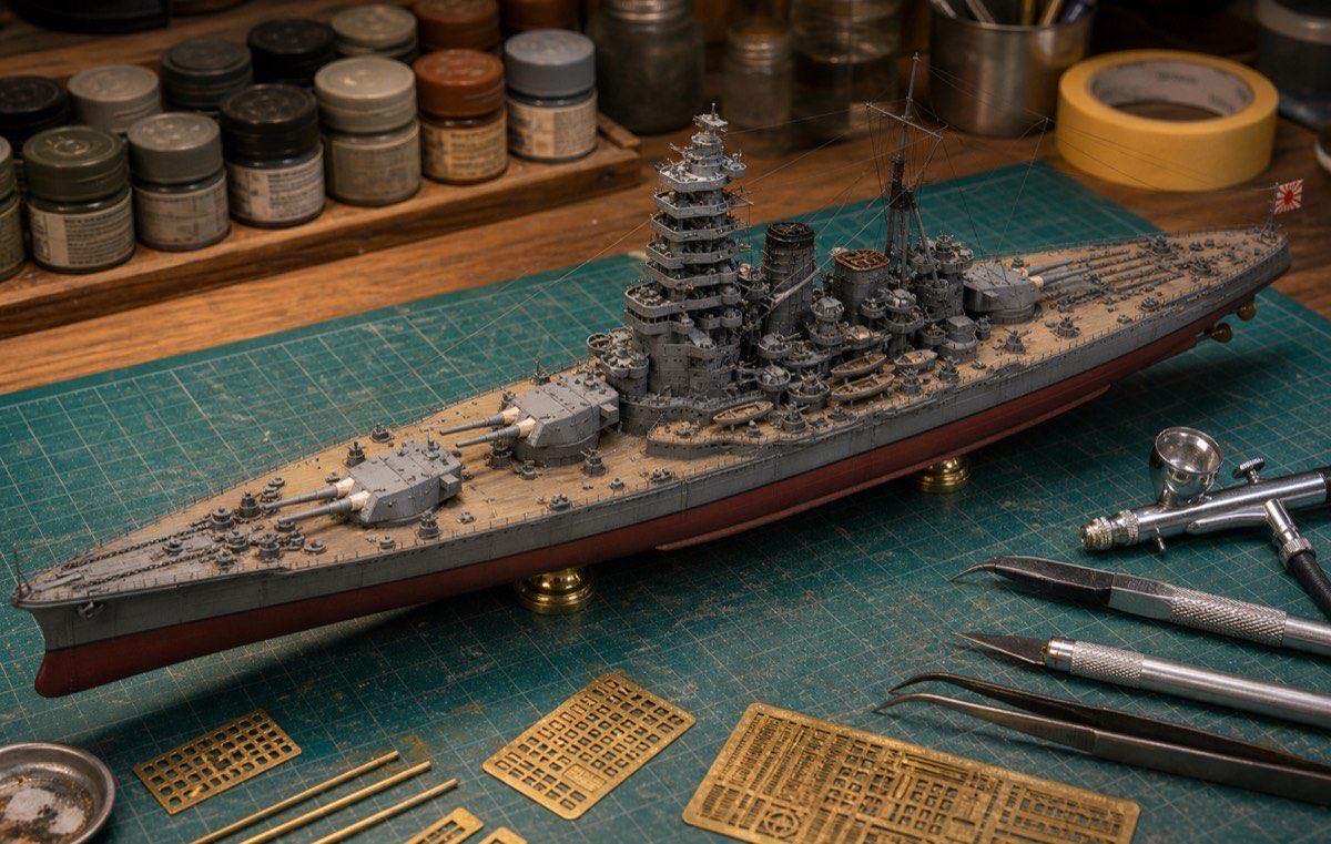 戦艦長門のプラモデル制作イメージ