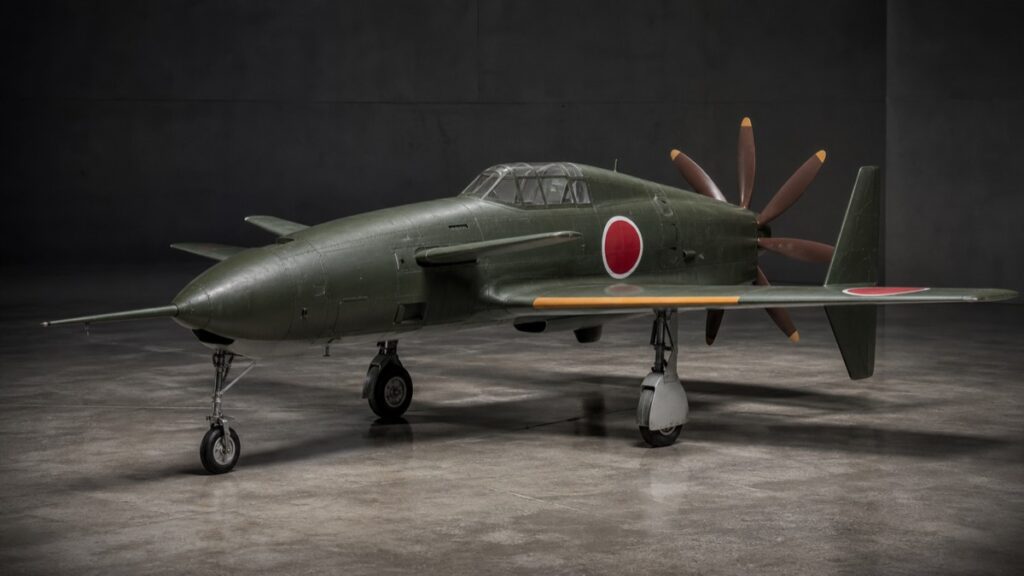 震電J7W1の前翼と後部プロペラを示す機体イメージ