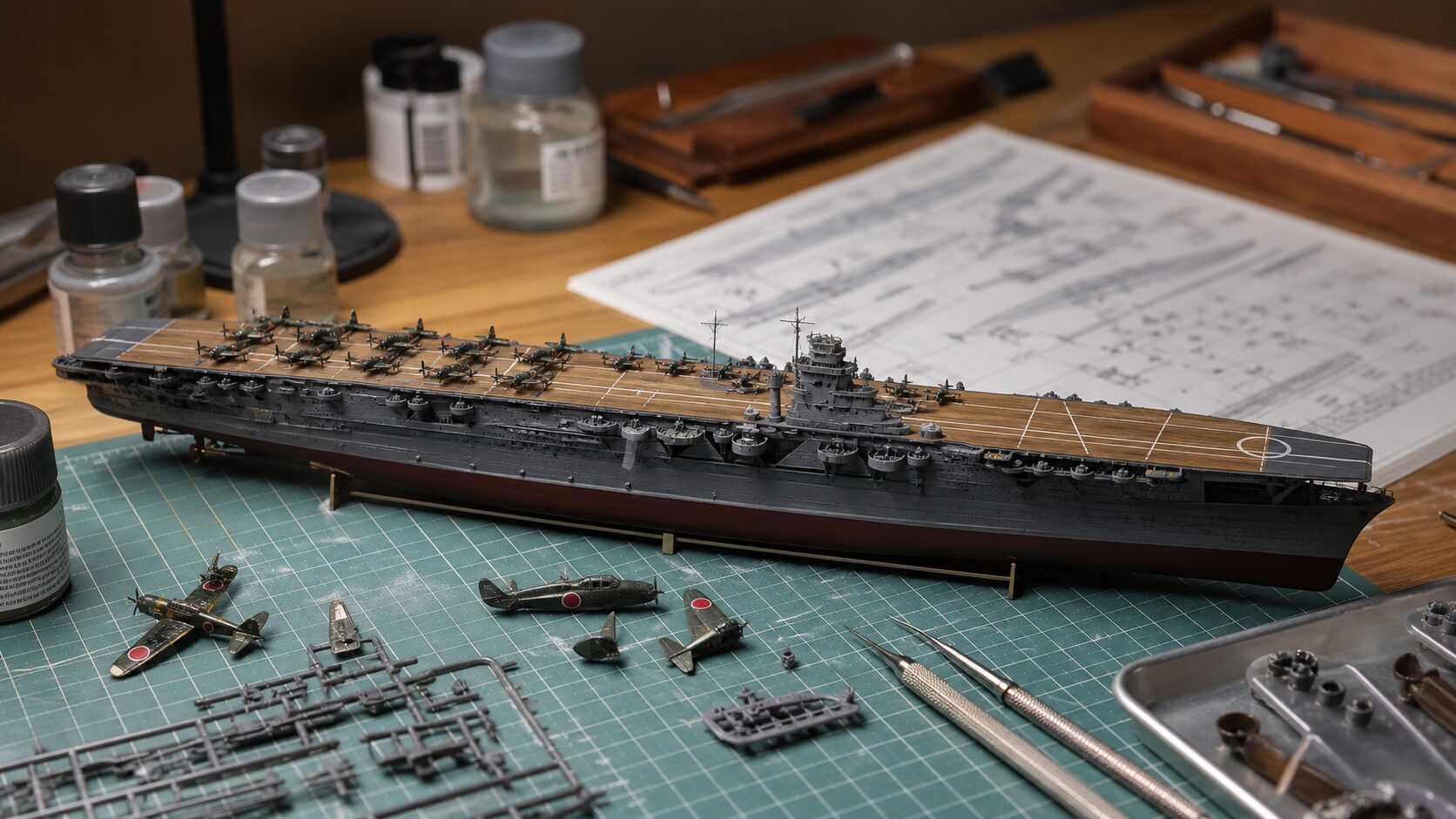 空母蒼龍のプラモデル制作イメージ