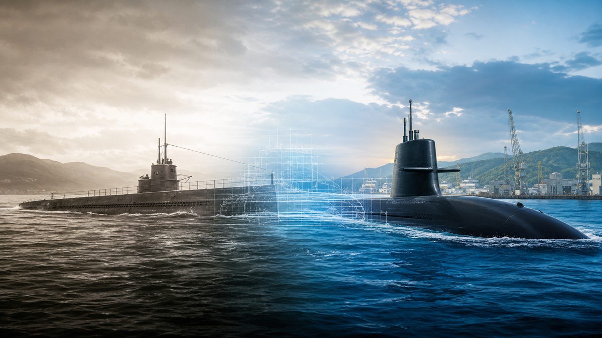 旧海軍潜水艦から現代たいげい型への技術継承イメージ