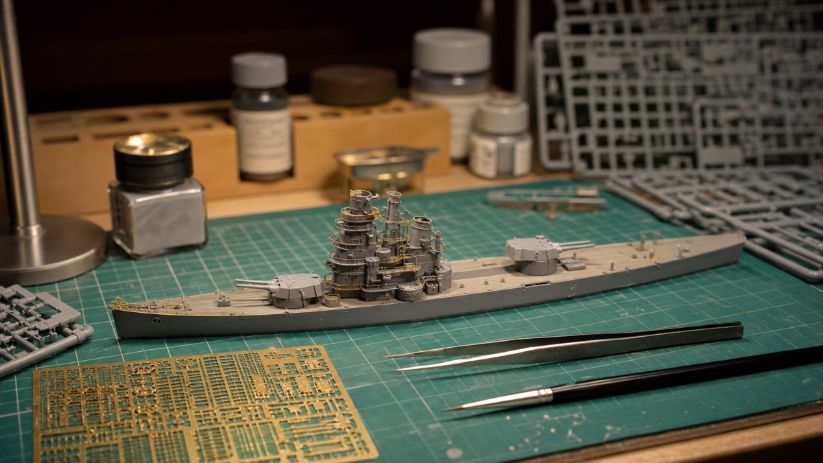 高雄型重巡洋艦のプラモデル制作イメージ