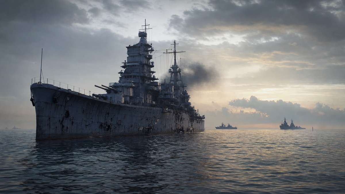 レイテ沖海戦とパラワン水道で損傷した高雄型重巡洋艦のイメージ