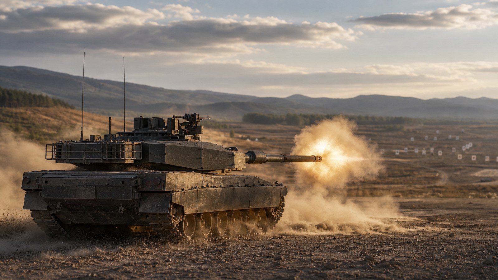 10式戦車の射撃訓練を想起させるイメージ