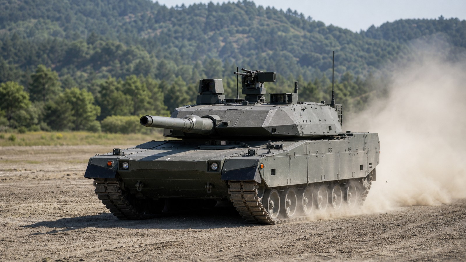 演習場を走行する10式戦車のイメージ