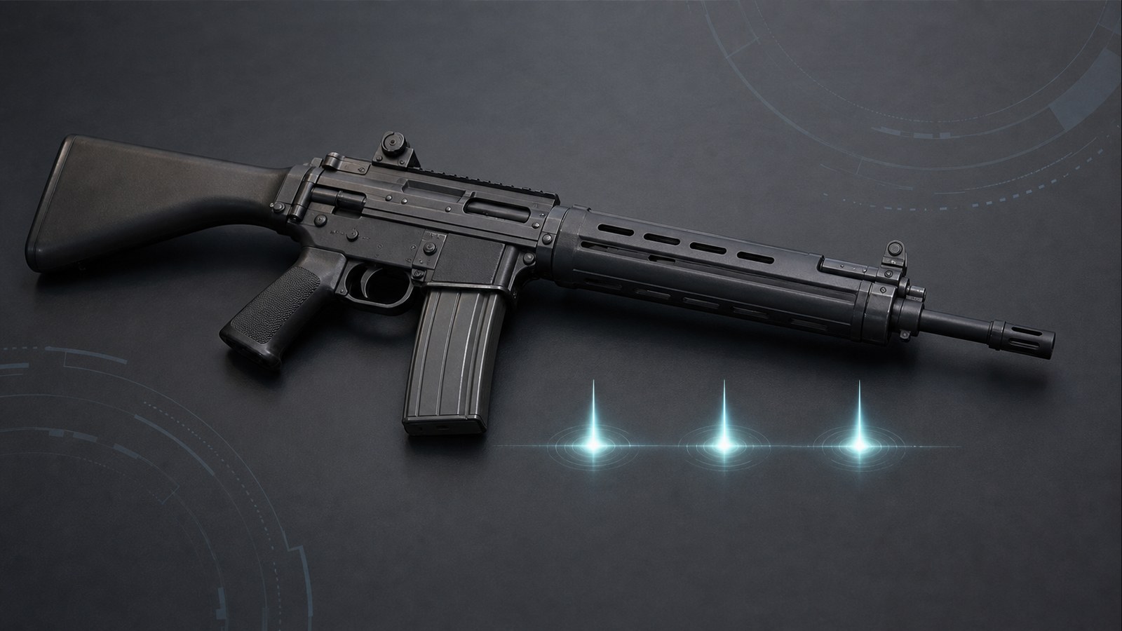 89式小銃の3点バーストを表す概念イメージ