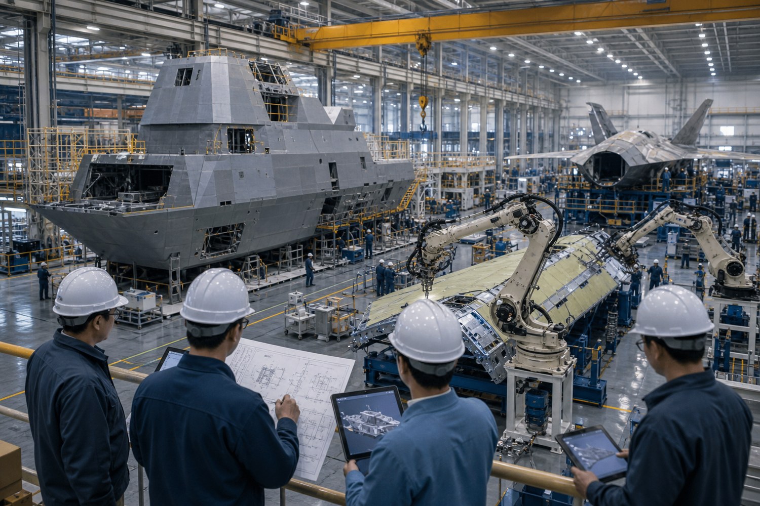 防衛産業と装備製造のイメージ