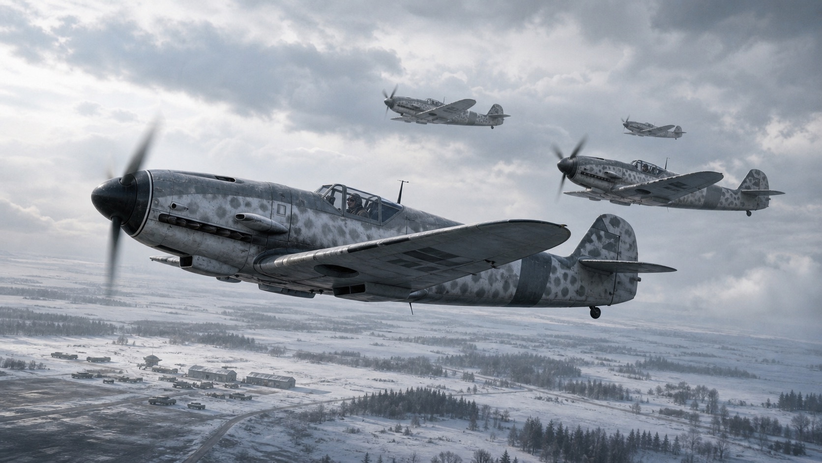 第二次世界大戦ドイツ空軍エースの編隊イメージ