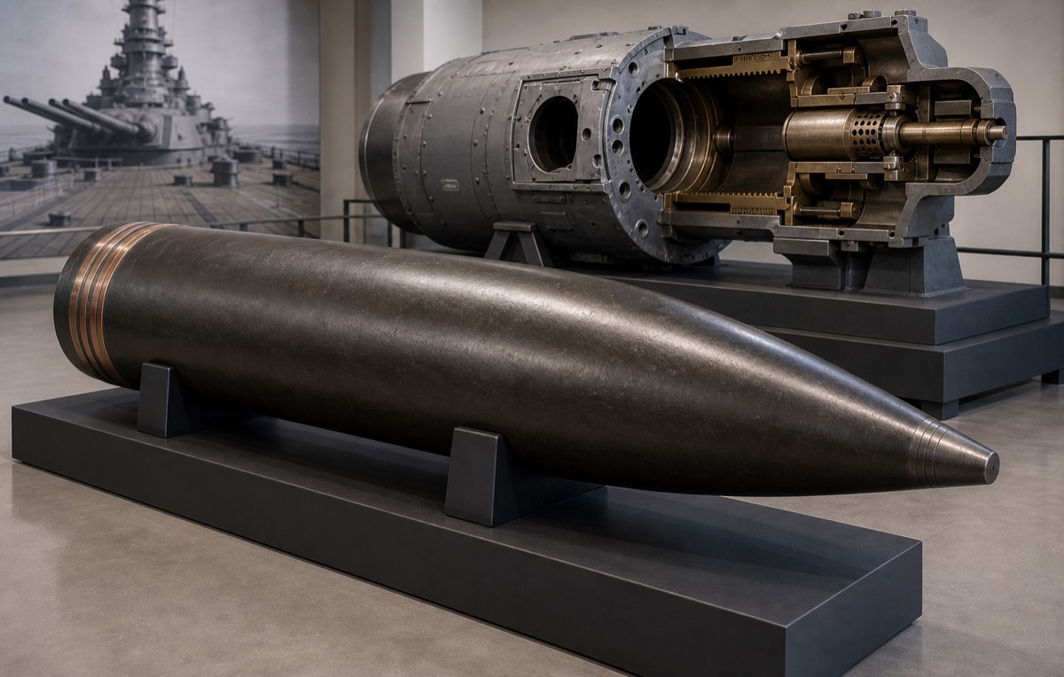 戦艦大和の46cm砲弾展示イメージ