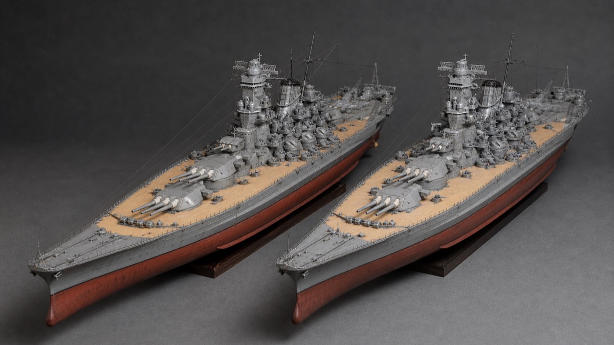 大和と武蔵の模型比較イメージ