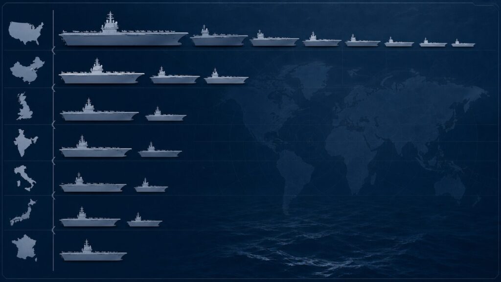 各国の空母保有数と艦隊規模