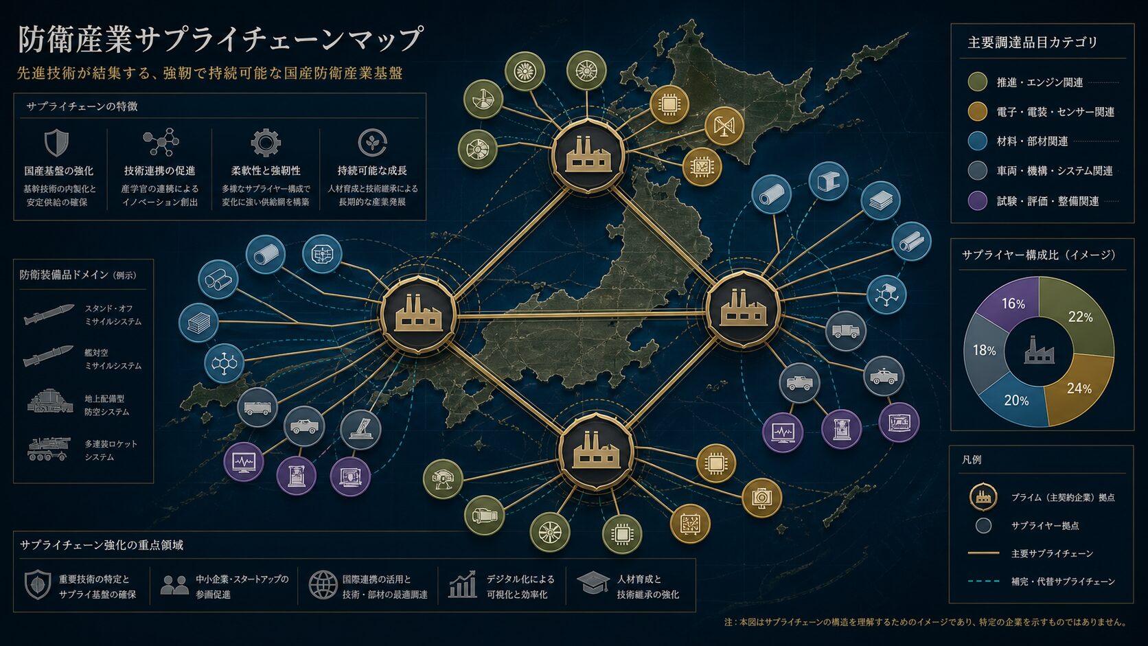 日本の誘導武器を支える主要企業と担当領域