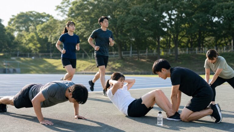 腕立て伏せ・腹筋・3000m走を8週間で鍛える訓練計画