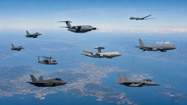 戦闘機・警戒機・輸送機・救難機で構成される航空自衛隊の航空戦力