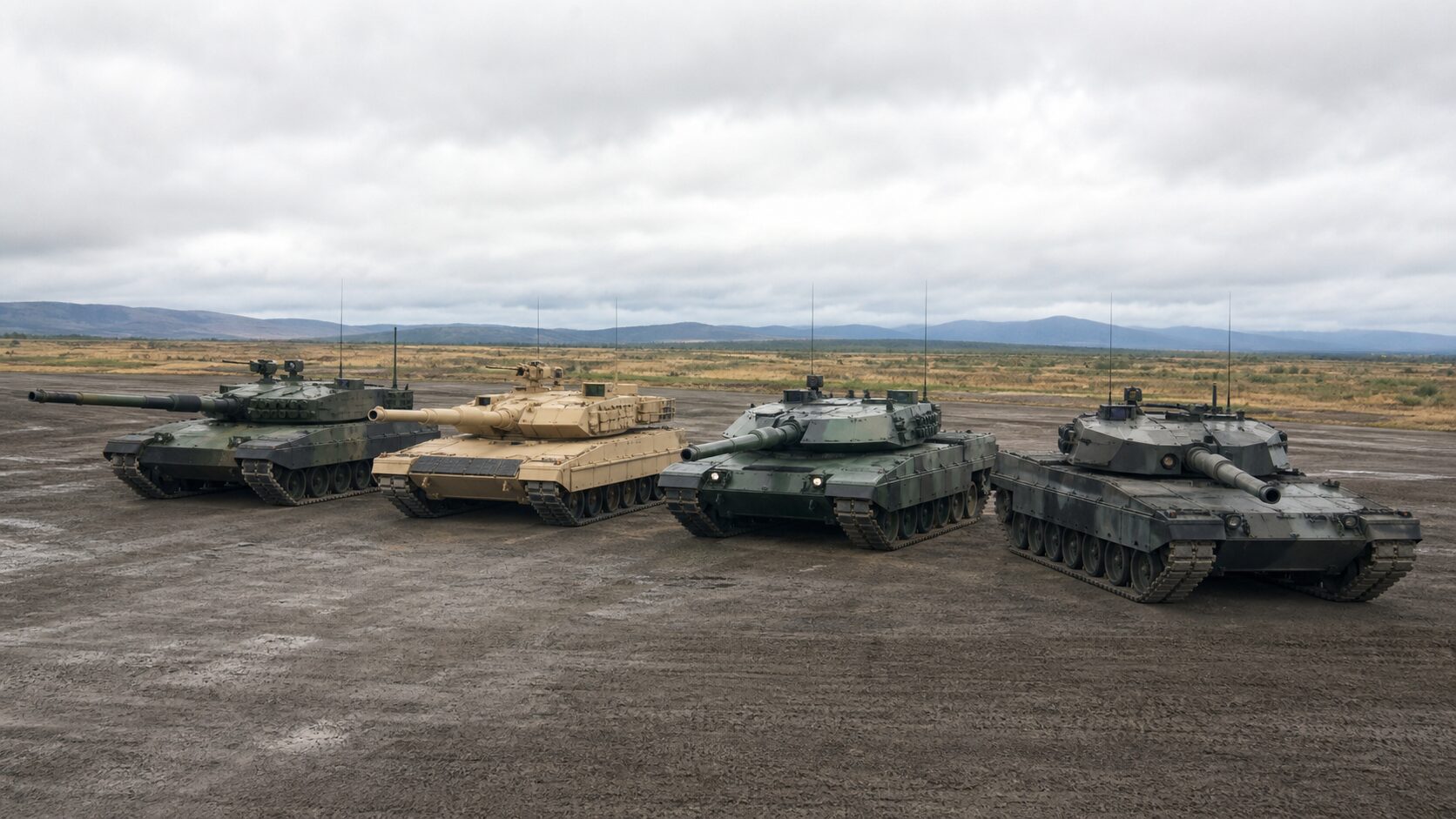 各国で運用される現代主力戦車の車体と砲塔形状