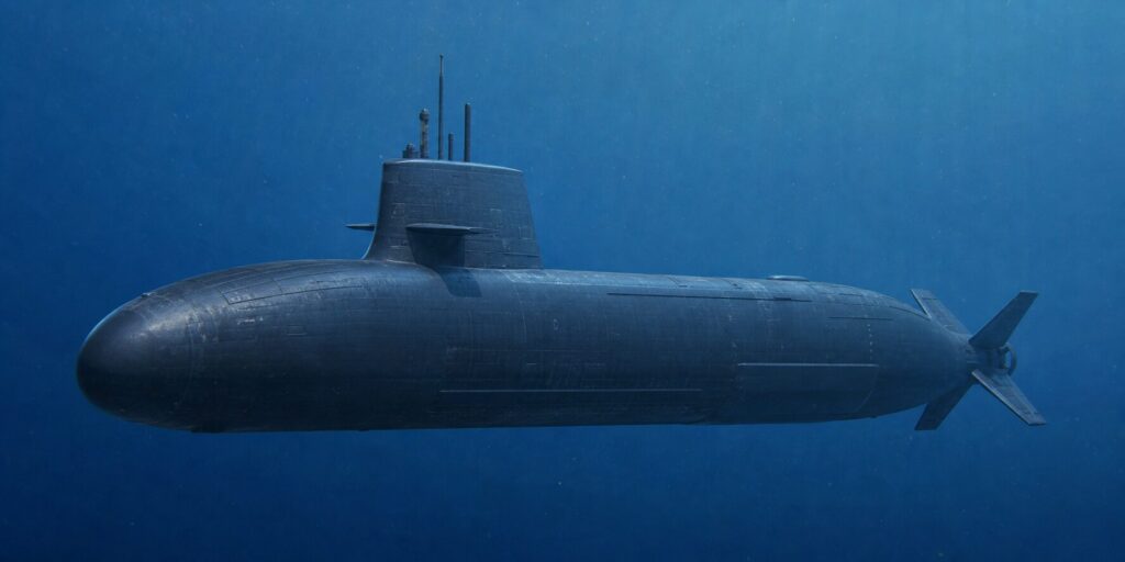 海中を航行するそうりゅう型潜水艦
