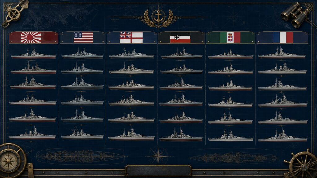 主要国の戦艦を艦級と設計思想で整理
