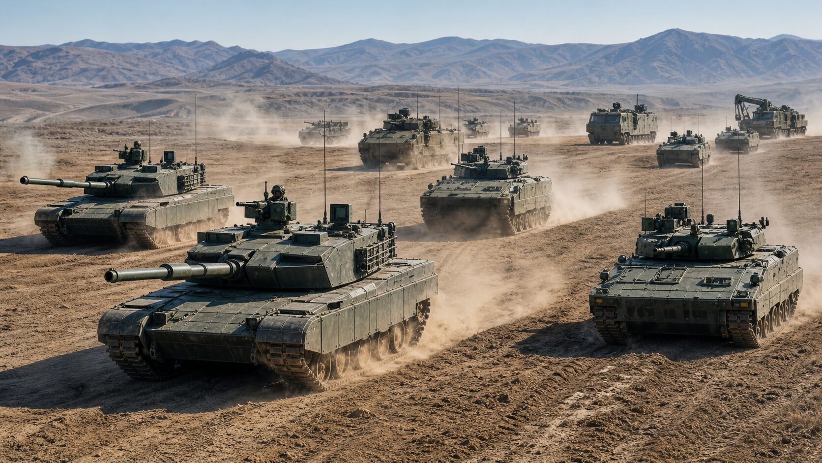 主力戦車と歩兵戦闘車で構成される重型合成部隊