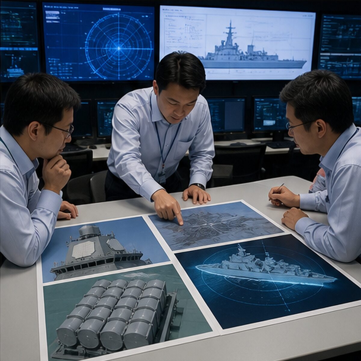 駆逐艦のレーダー・VLS・対潜装備を比較する海軍作戦チーム