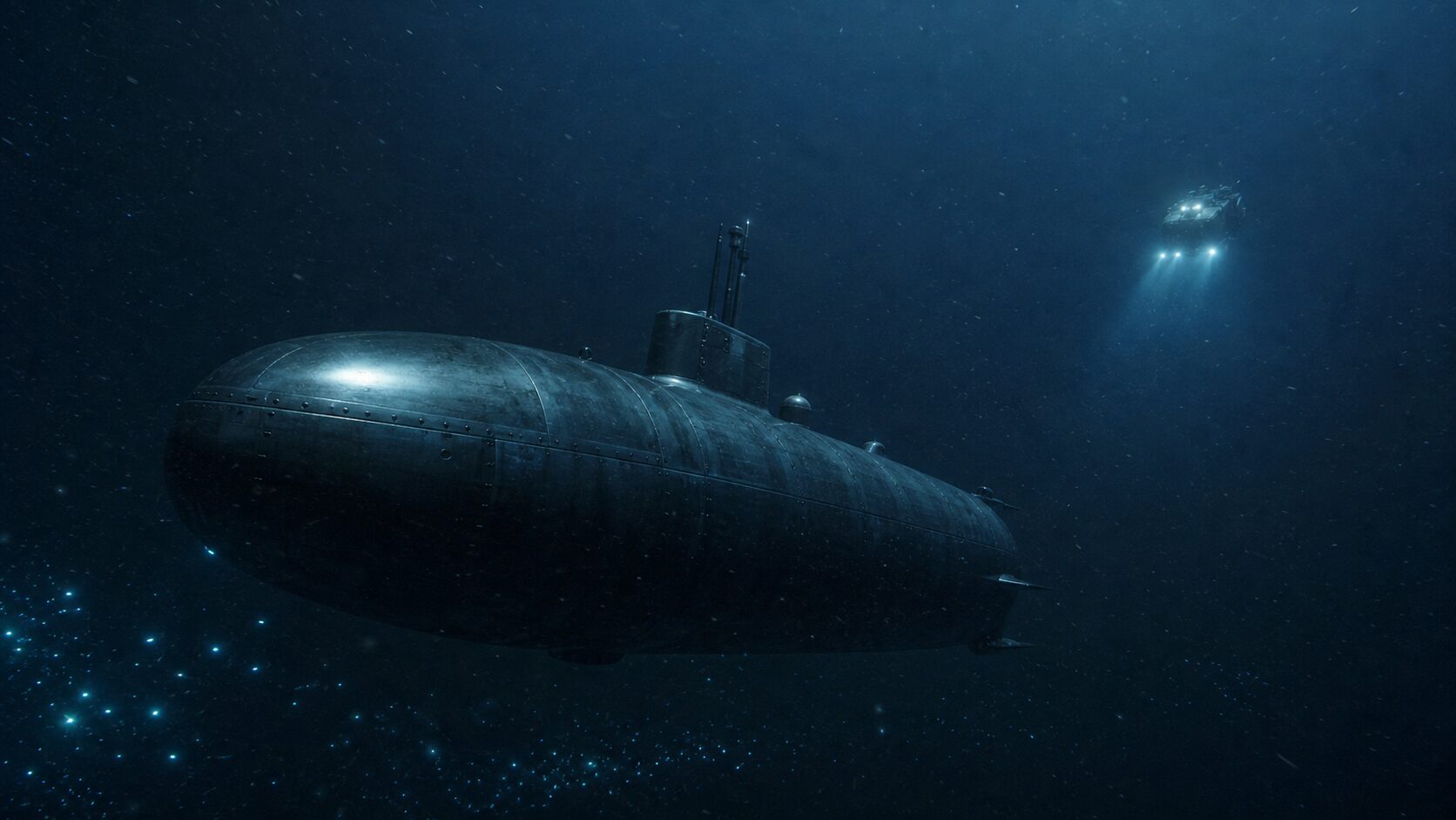 1,000メートル級の深海へ到達するK-278潜水艦