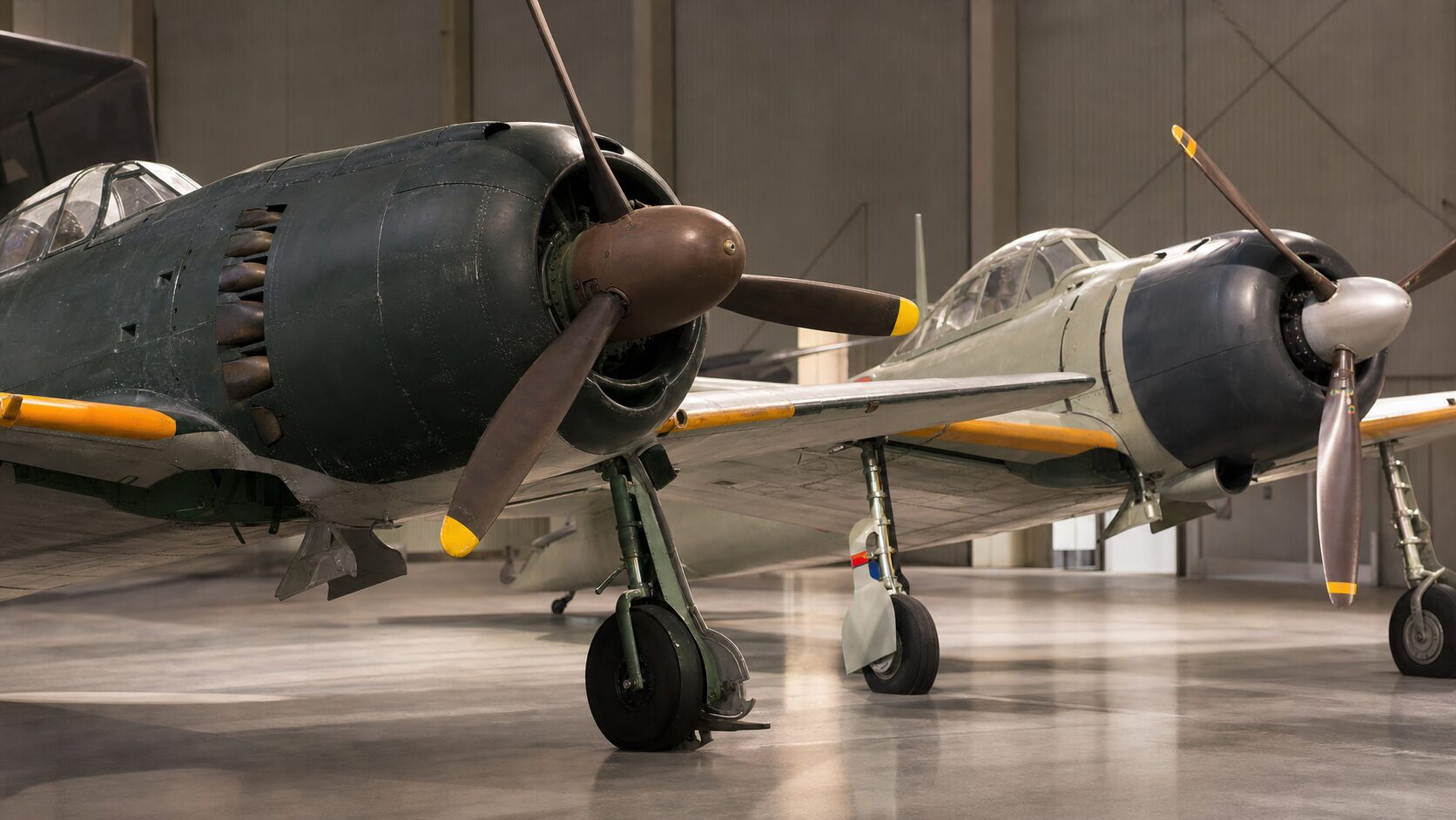 紫電改と零戦の機首・発動機周辺の構成差