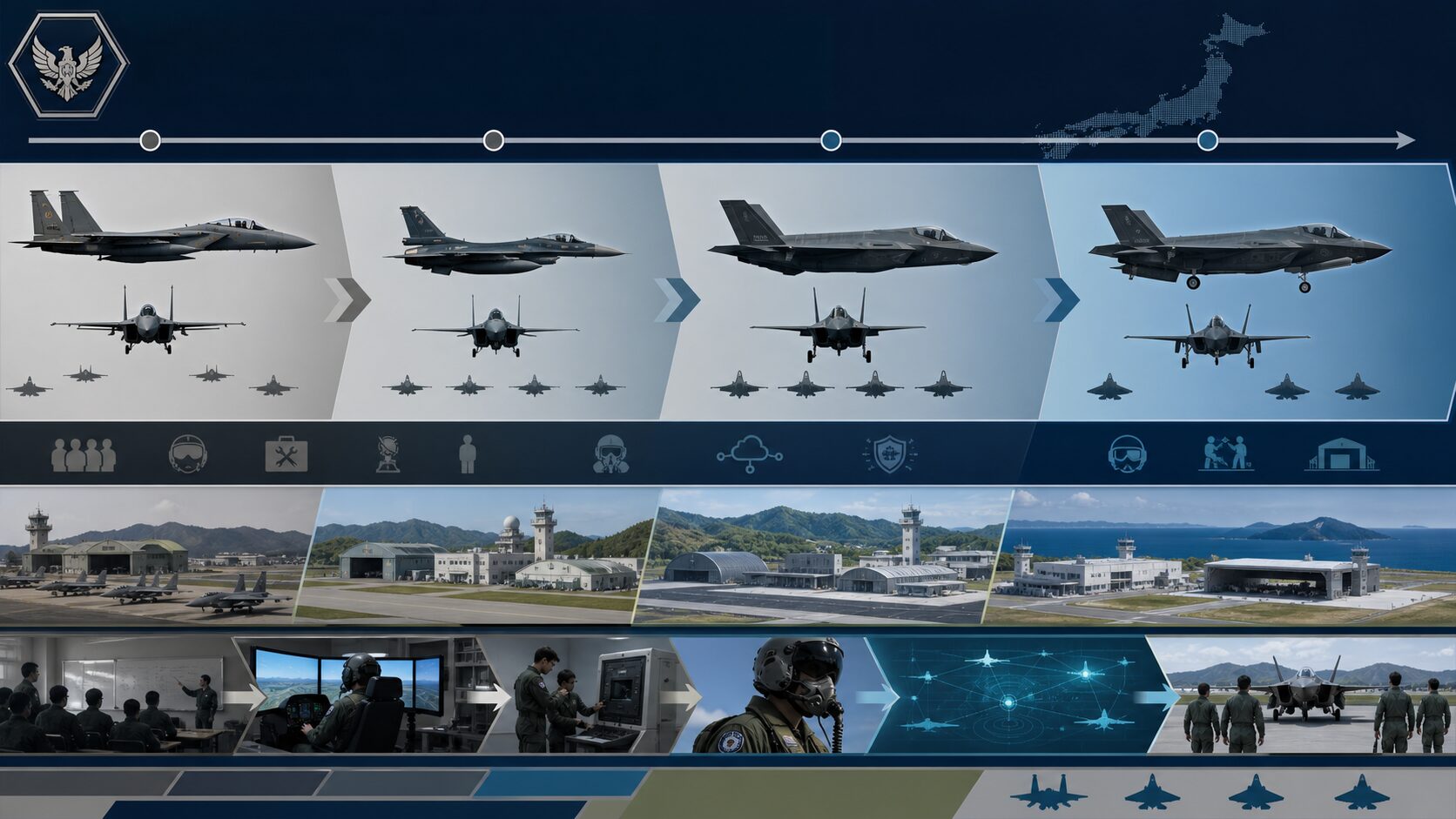 初期型F-15JからF-35へ移る航空戦力