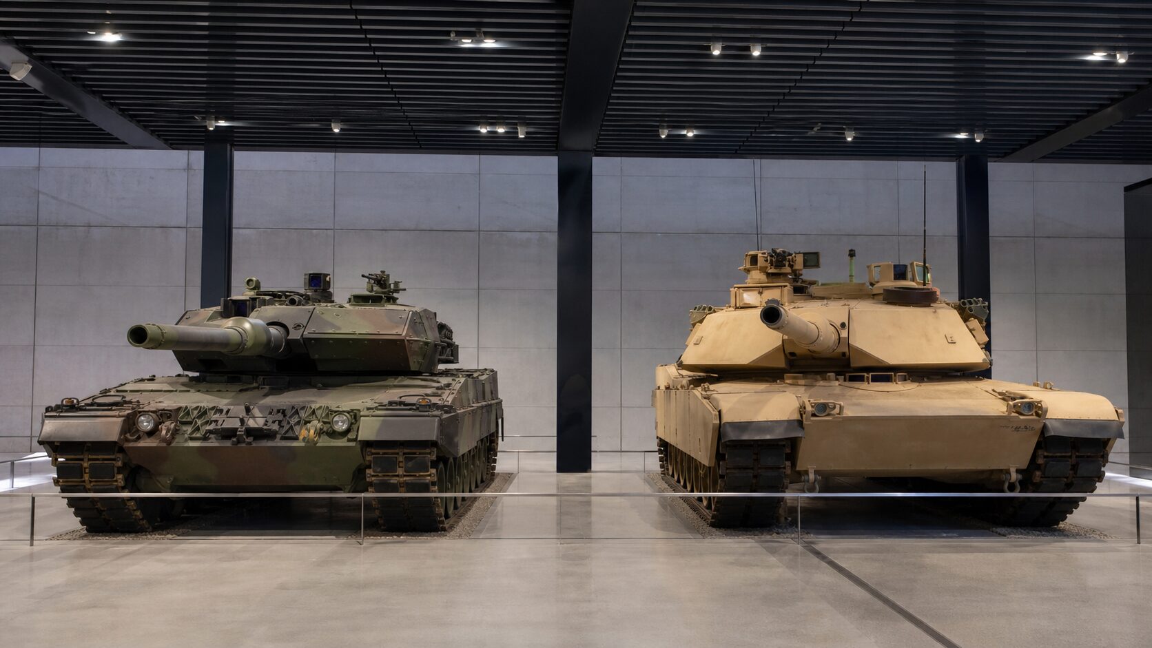 レオパルト2とM1エイブラムスの比較展示