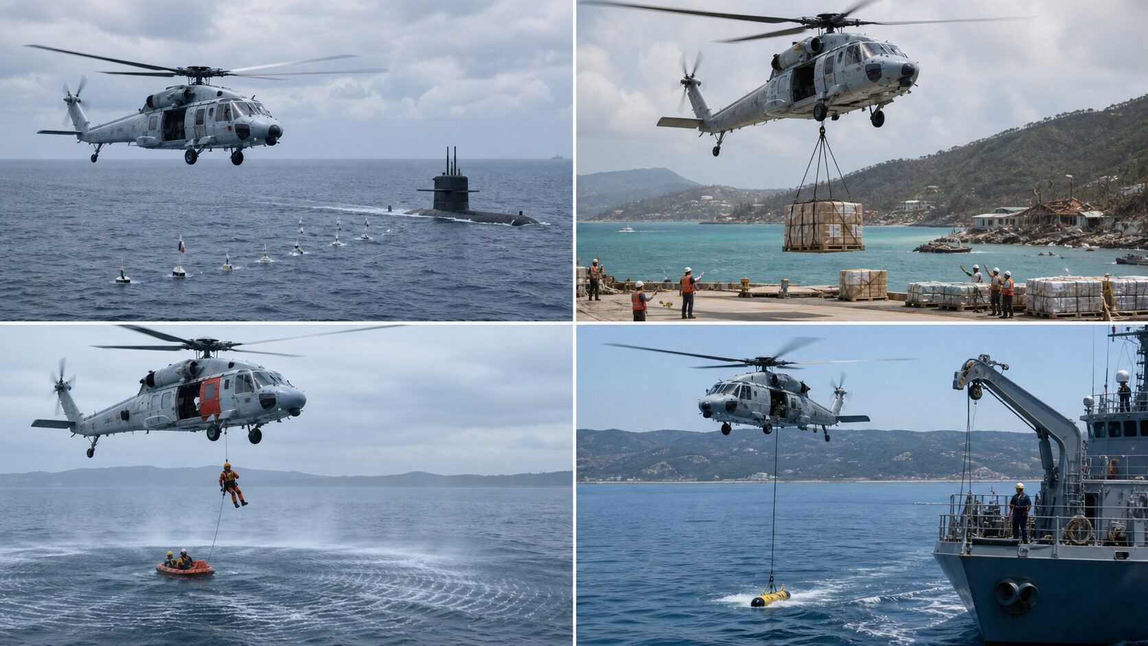 哨戒・救難・輸送・機雷戦支援を担う回転翼部隊