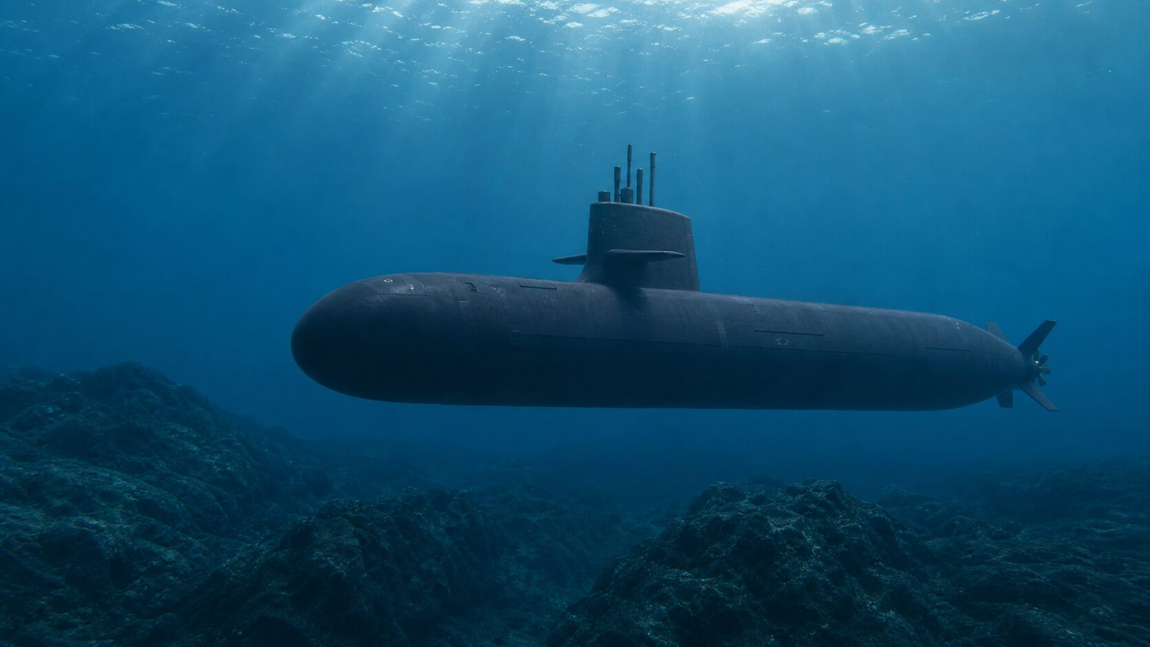 海中の温度層を利用して行動する現代潜水艦