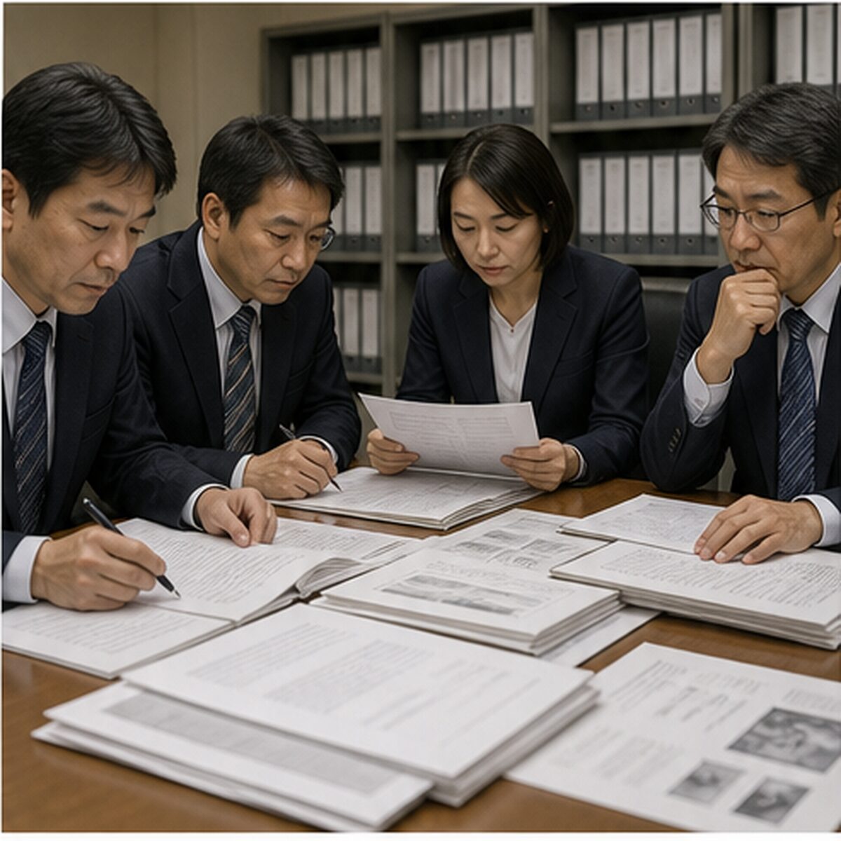 契約条件と最終用途管理を確認する輸出審査チーム