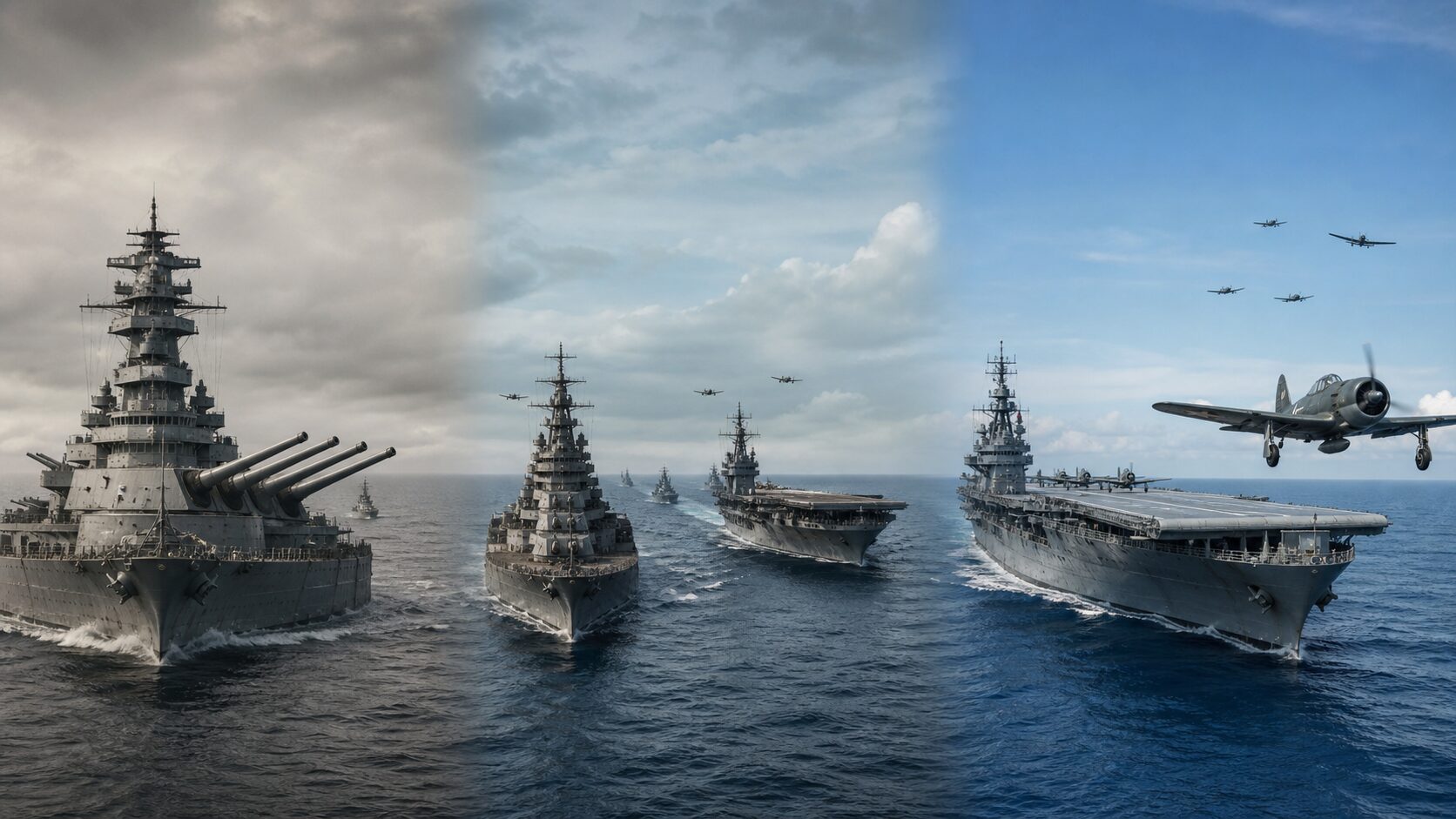 巨砲中心の時代から空母航空戦力へ移る海戦