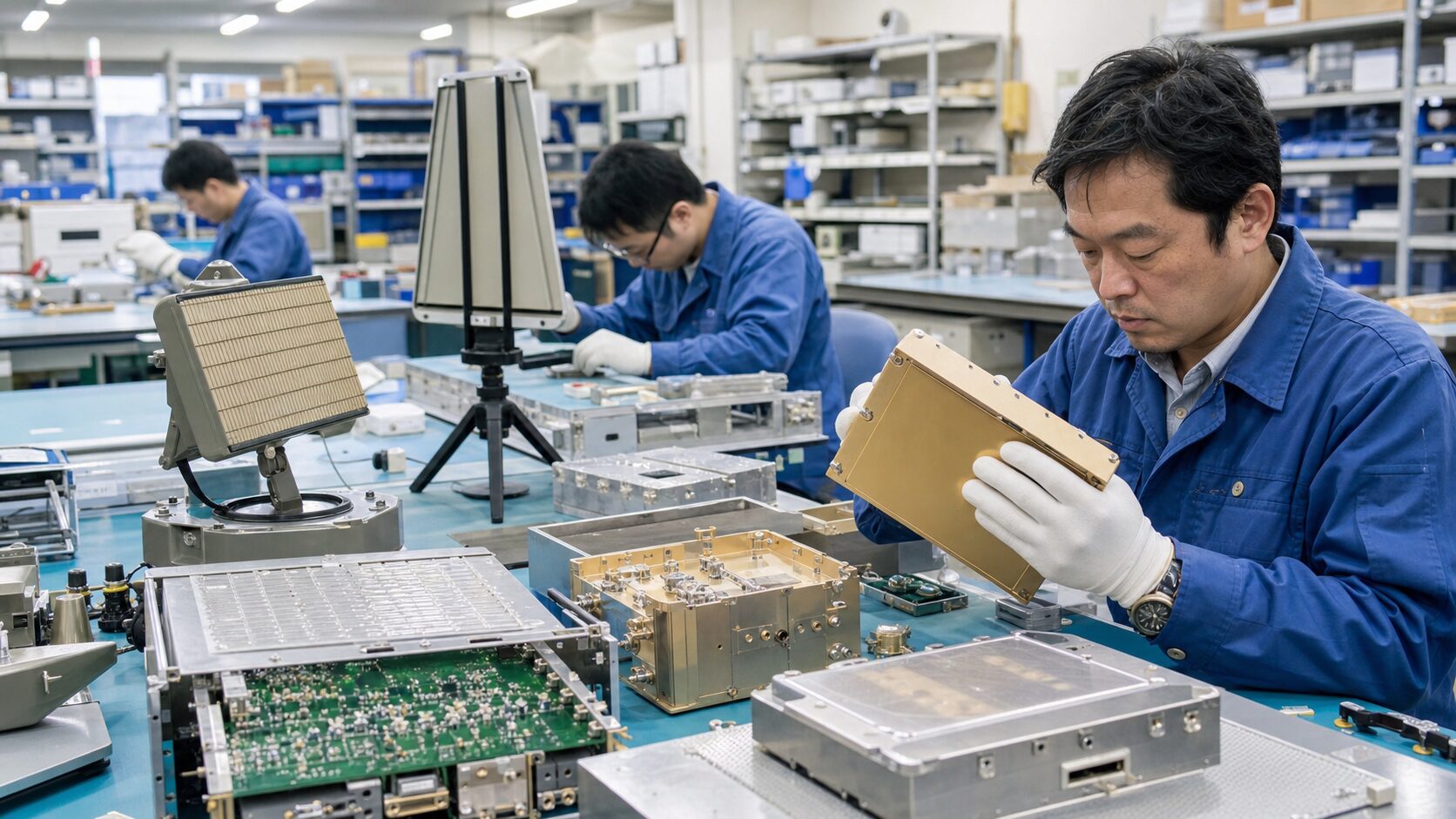 高周波モジュールとアンテナ部品を検査する専門工場