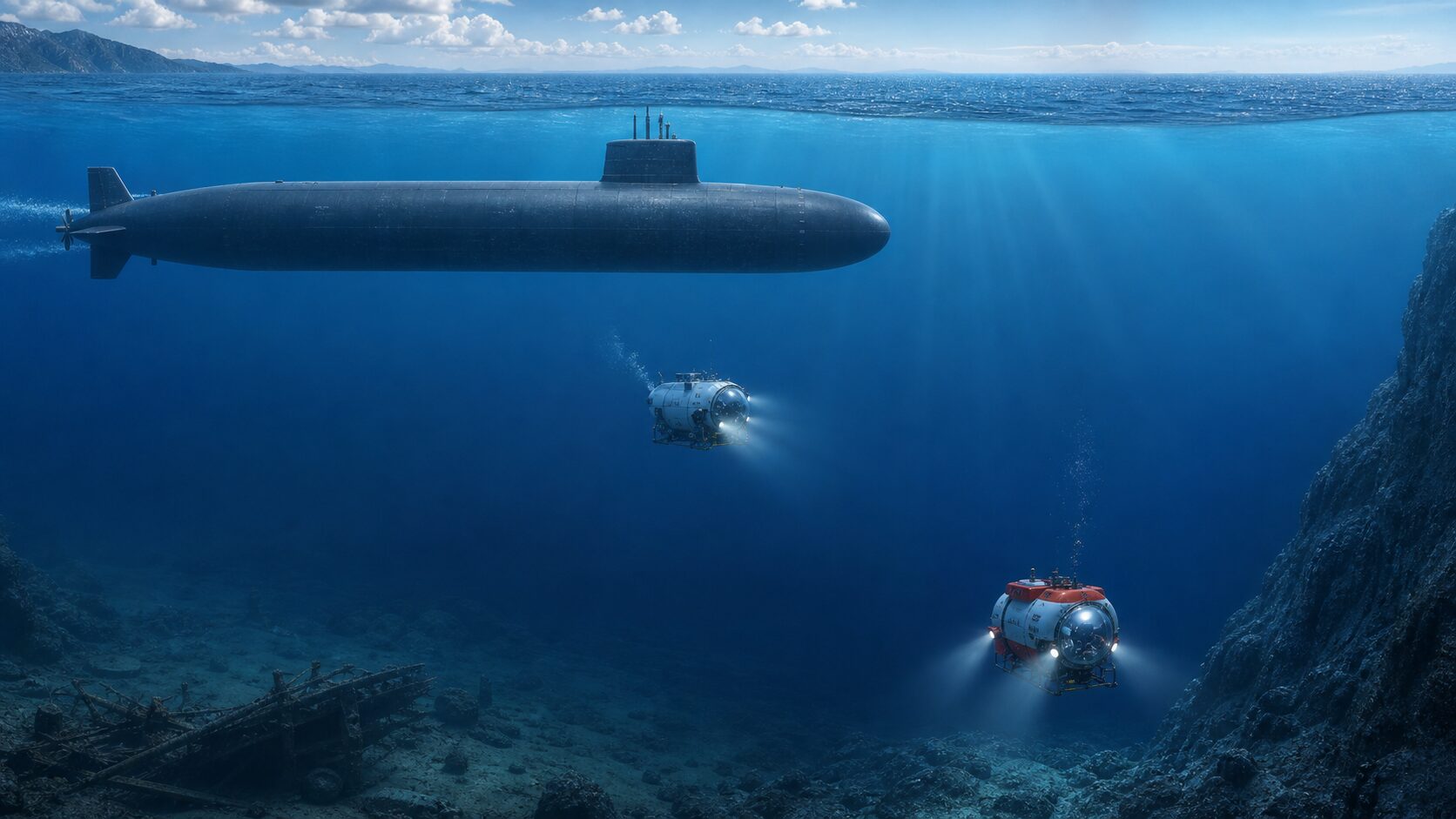 軍用潜水艦と小型深海潜水艇の構造比較