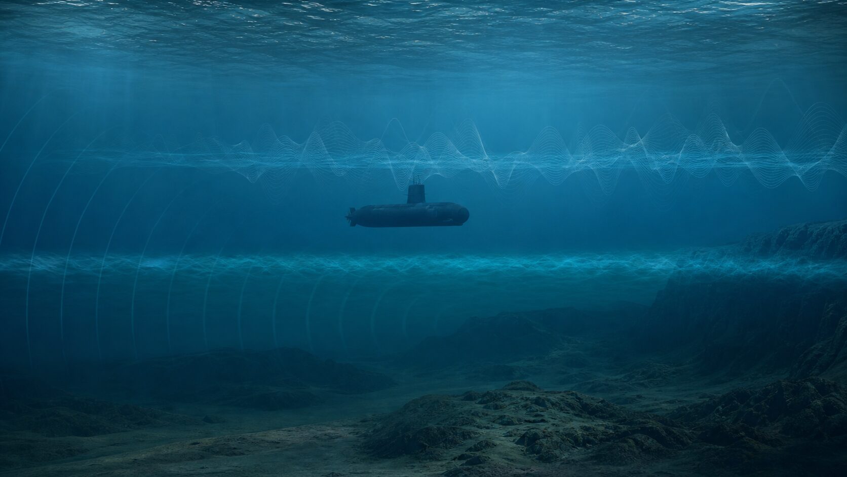 海底地形・水温層・背景雑音が潜水艦探知に与える影響
